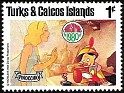 Turks and Caicos Isls 1980 Walt Disney 1 ¢ Multicolor Scott 444